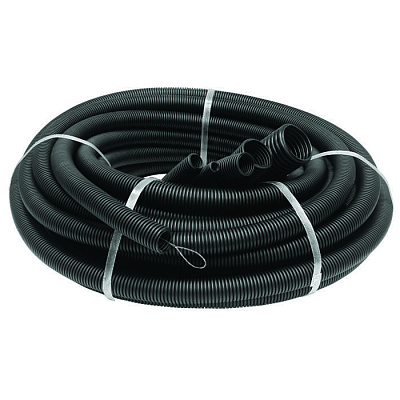 Труба гофрированная ПНД легкая d16мм с протяжкой черн. (уп.100м) Ruvinil 21601 