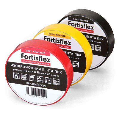 Изолента ПВХ 19х0.15х20 черн. Fortisflex 71236 