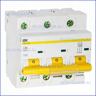 Автомат (ВА 47-100) 3п  16А (C)  ИЭК 