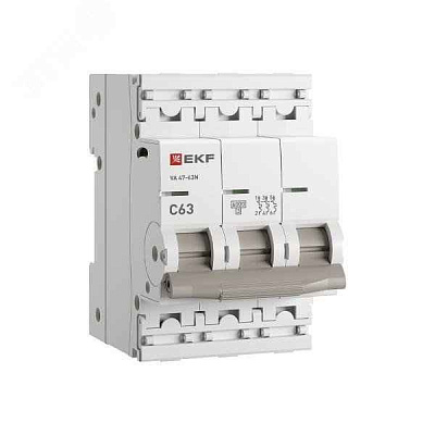 Автомат  3п 63А (C) (ВА 47-63N) 6kA EKF PROxima 