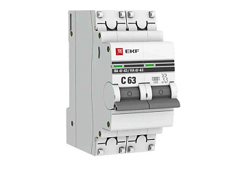Автомат  2п  6А (C) 4,5kA ВА 47-63 EKF PROxima,