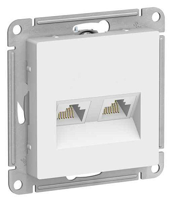 ШЭ Глосса Роз.двойная (комп+комп) RJ45+RJ45, кат.5е (титан, б/рамки) GSL000485КК (10шт/уп)