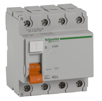 Авт.диф. 4п 63А  30мА  АВДТ 64 6кА АС SHCET