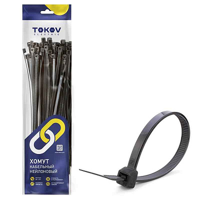Хомут кабельный нейлоновый черн. 4.8х250 (уп.100шт) TOKOV ELECTRIC TKE-HNS-4.8-250-B/100 