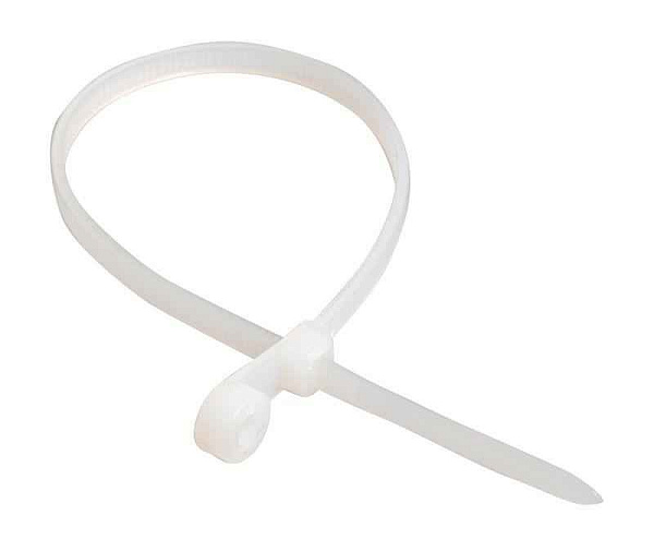 Хомут кабельный 3.5х100 нейл. бел. с отвер. для креп. ХОК (уп.100шт) IEK UHH40-4-100-100 