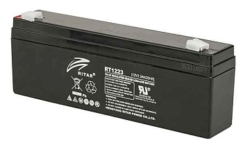 Батарея аккумуляторная Ritar RT1223, F1, 12V/2.3Ah, 62(68)x177x35 HxLxW, 0.85kg, 6-8 лет
