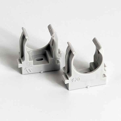 Держатель для труб (клипса) d20мм для монтажн. пистолета сер. (уп.100шт) TOKOV ELECTRIC TKE-LC-20-ZP-C06/100 