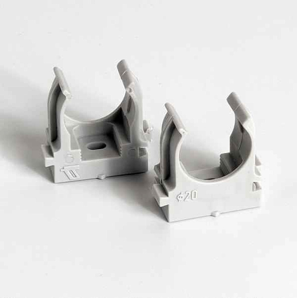 Держатель для труб (клипса) d20мм для монтажн. пистолета сер. (уп.100шт) TOKOV ELECTRIC TKE-LC-20-ZP-C06/100 