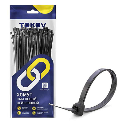 Хомут кабельный нейлоновый черн. 3.6х150 (уп.100шт) TOKOV ELECTRIC TKE-HNS-3.6-150-B/100 