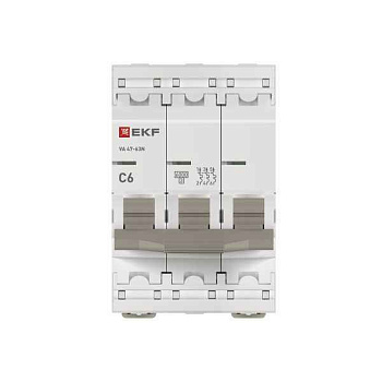 Выключатель автоматический модульный 3п C 6А 6кА ВА 47-63N PROxima EKF M636306C EKF