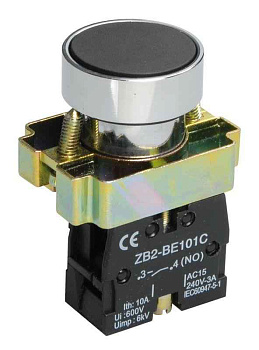 Кнопка LAY5-BA21 1НО без подсветки черн. KARAT IEK BBT60-BA-K02