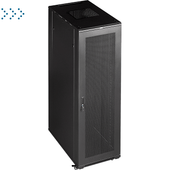 Шкаф 19" Business, 18U 600x600, черный, передняя дверь стекло, задняя дверь распашная металл