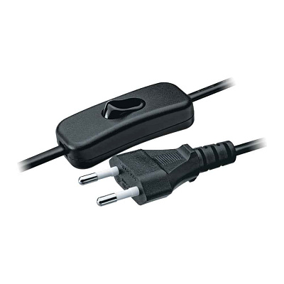 Шнур 2x 0,5 (1,7м) NPS-FS-170-2x0.5-BL 1.7м с выкл. черный 61720 Navigator