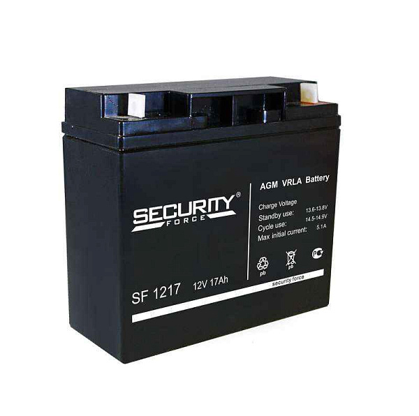 Аккумулятор ОПС 12В 17А.ч SF 1217 Security Force 4614030010010 - купить в Москве - ООО Гамма-компоненты