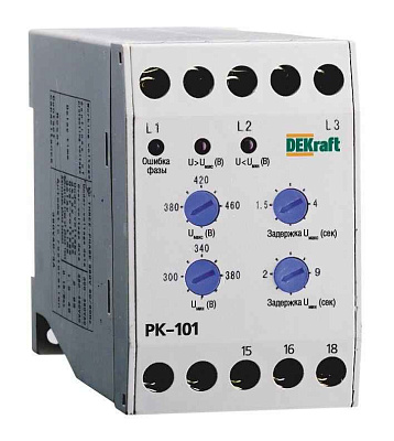 Реле контроля фаз РК-101 380В тип 01 DEKraft 23300DEK 