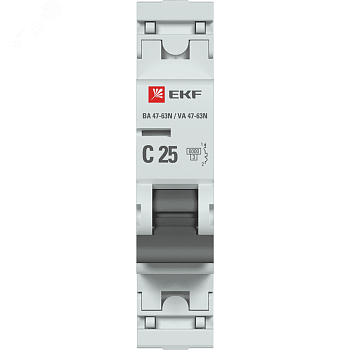 Автомат  1п 25А (C) (ВА 47-63N) 6кА EKF PROxima