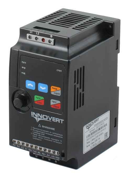 1,1 кВт (вх: 1ф x 220В / вых: 3ф х 220В) Преобразователь INNOVERT ISD112М21B mini, выходной ток 6.0 А 