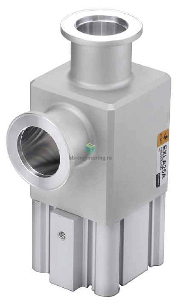 Клапан высоковакуумный  угл.  алюм. корп.  бесшовный сильфон  упл. FKM  KF(NW)25  НЗ  пневмопривод с XLAV-25K-2M9//-5LU 