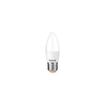 Лампа ЛЕД  E27  7,0Вт свеча мат.4К GLDEN-CF-B-7-230-E27-4000  Gеnеral
