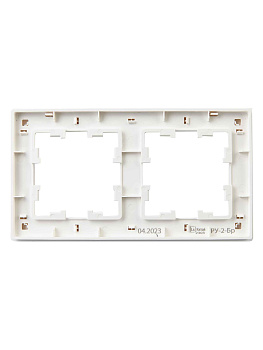 ИЭК Брайт Рамка  2-я РУ-2-Бр бел. рифленый IEK