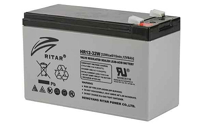 Батарея аккумуляторная Ritar HR12-32W, F2, 12V/8Ah, 94(100)x151x65 HxLxW, 2.2kg, 8 лет - купить в Москве - ООО Гамма-компоненты