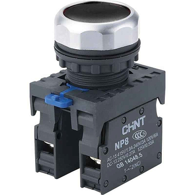 Кнопка управления NP8-11BN/2 без подсветки черн. 1НО+1НЗ IP65 (R) CHINT 667112 