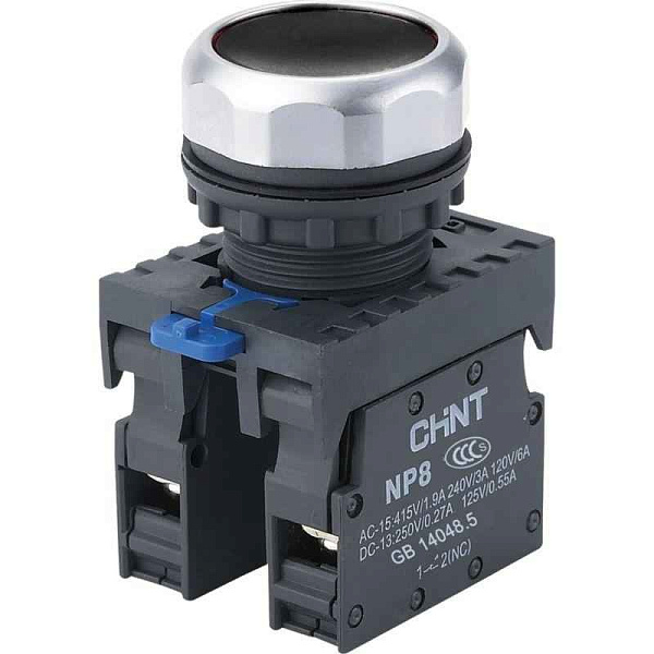 Кнопка управления NP8-11BN/2 без подсветки черн. 1НО+1НЗ IP65 (R) CHINT 667112 
