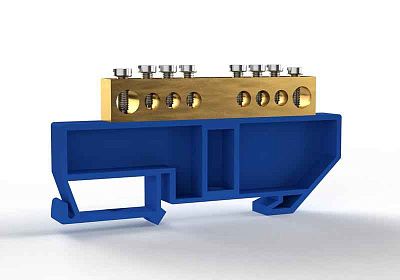 Шина нулевая на DIN-изоляторе 8х12мм 8 отвер. латунь TOKOV ELECTRIC TKE-BCB-812-8-DIN/N 