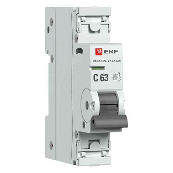 Автомат  1п 63А (C) (ВА 47-63N) 6кА EKF PROxima