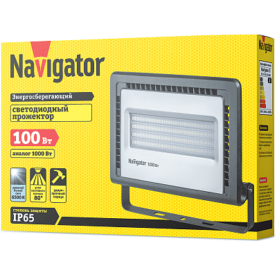 Прожектор светодиодный 14 150 NFL-01-100-6.5K-LED 100Вт 6500К IP65 8100лм черн. Navigator 14150