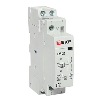 Контактор мод. КМ 20А 2NО (1 мод.) EKF
