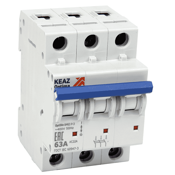 Выключатель нагрузки модульный 3п 63А OptiDin BM63Р УХЛ3 КЭАЗ 103896 