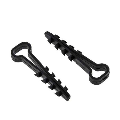 Дюбель-хомут d6х12мм для плоского кабеля полипропилен черн. (уп.50шт) EKF plc-cd-6x12b 