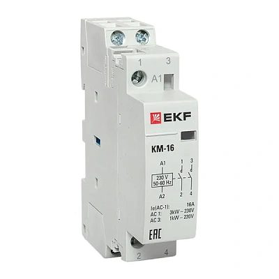 Контактор мод. КМ 16А 2NО (1 мод.) EKF