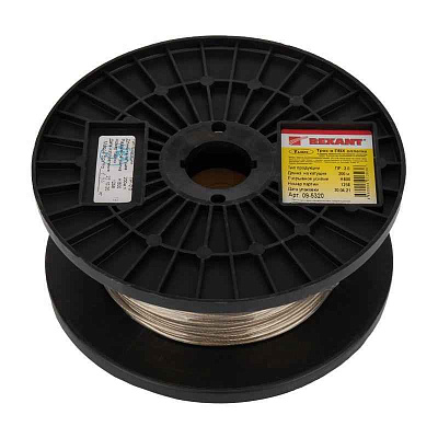 Трос стальной в ПВХ изоляции d2.0мм (200м) REXANT 09-5320 