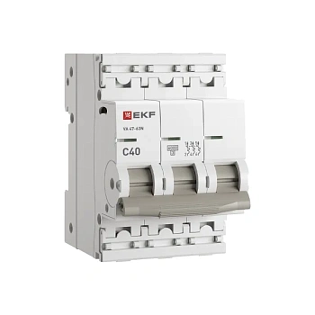 Автомат  3п 40А (C) (ВА 47-63N) 6kA EKF PROxima