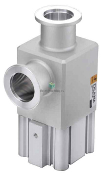 Клапан высоковакуумный  угл.  алюм. корп.  бесшовный сильфон  упл. FKM  KF(NW)25  НЗ  пневмопривод с XLAV-25K-2M9//-5LU