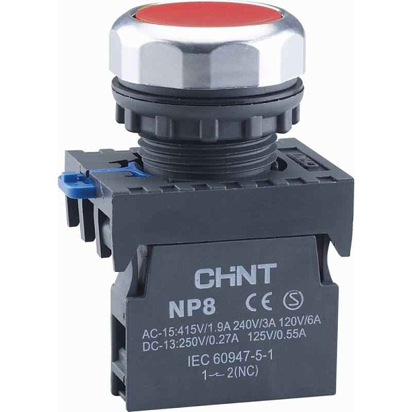 Кнопка управления NP8-01BN/4 без подсветки красн. 1НЗ IP65 (R) CHINT 667231 