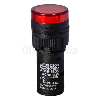 Сигнальн.арматура АD-16DS(LED) красная (матрица)  24В AC/DC ИЭК