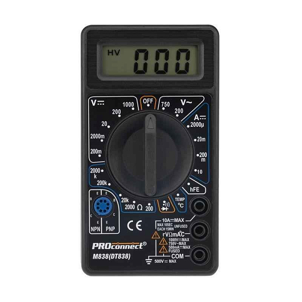 Мультиметр портативный M838 (DT838) PROCONNECT 13-3013 