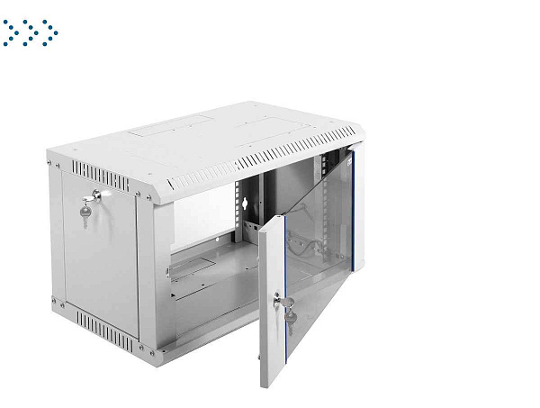 Шкаф телекоммуникационный настенный разборный 6U (600х350) дверь стекло 