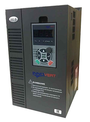 Преобразователь частоты векторный INNOVERT ITD752U43B3 (7,5 кВтx380 В), выходной ток 17 А, с платой для подключения инкрементального энкодера 24VDC, HTL 