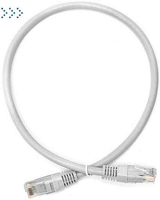 Патч-корд TWT UTP кат.6, с заливными колпачками, 0.5 м, серый 