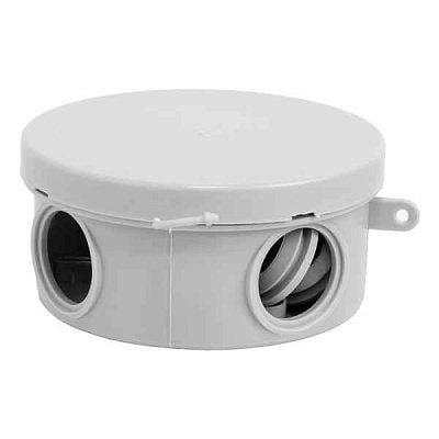 Коробка распределительная ОП 85х40мм 4 каб. вводов IP54 сер. (круг.) TOKOV ELECTRIC TKE-KR-85-40-C06 