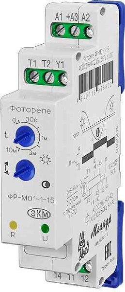 Фотореле ФР-М01-1-15 ACDC24В/AC230В УХЛ4 с ФД-3-1 Меандр A8302-19911656 