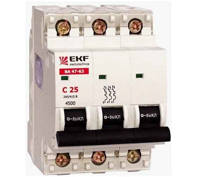 Автомат  3п 50А (C) (ВА 47-63N) 4,5kA EKF PROxima 