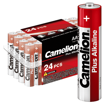 Элемент питания алкалиновый AAA/LR03 1.5В Plus Alkaline LR03-PB24 (уп.24шт) Camelion 7615 