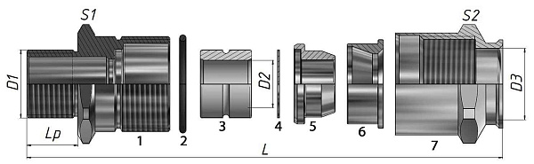 Ех-кабельный ввод ВКВ2МР-НС-К1/2-14-МР18 1Ex db e II Gb X ГОФРОМАТИК 