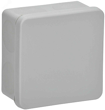 Коробка распаячная КМ42435  о/п 80x80x40мм IP67 8 вв серая  ИЭК