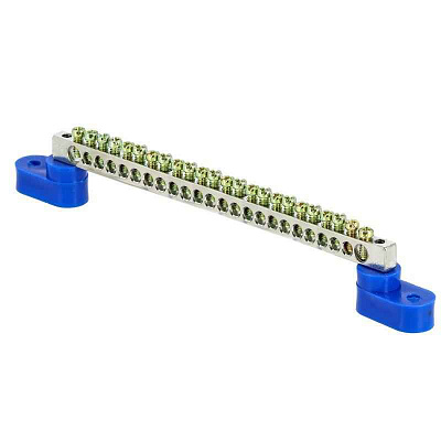 Шина нулевая N 6х9 24 отверст. цинк 2 син. угловых изолятора PROxima EKF sn1-63-24-2 